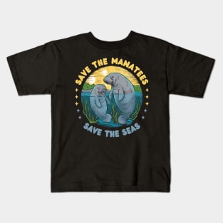 Save The Manatees Save The Sea Kids T-Shirt